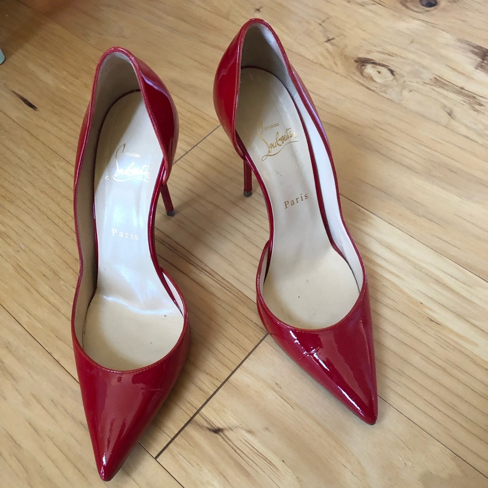 Christian Louboutin red patent leather euro 39